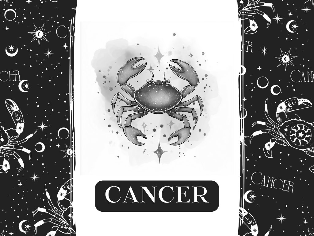 a black and white picture of a cancer zodiac sign - Cosmic by Design - cancer