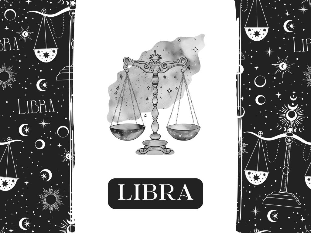 a black and white picture of a libra zodiac sign - Cosmic by Design - Libra